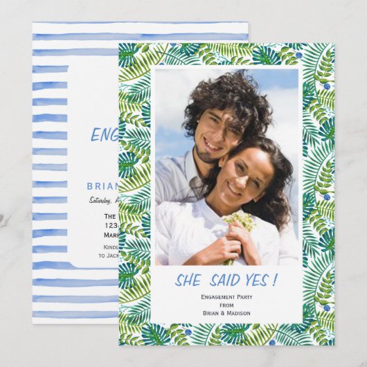 Mariage tropical | Partie d'engagement | CARTE PHO (Devant / Derrière)