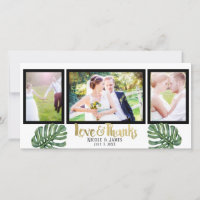 Mariage Tropical Photo Amour & Remerciements Merci