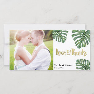 Mariage Tropical Photo Amour & Remerciements Merci