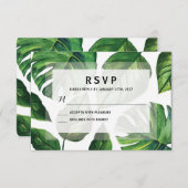 Mariage tropical RSvp, carte de mariage de plage, (Devant / Derrière)