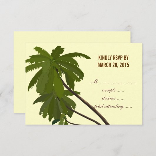 Mariage Tropical RSVP Palmiers (Devant / Derrière)