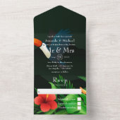 Mariage tropical tout en une invitation (À l'intérieur)