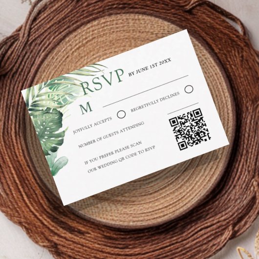 Mariage Tropical Vert Moderne RSVP