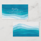 Mariage turquoise aquarelle | Carte Registre (Devant / Derrière)