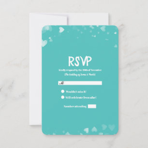 Mariage Turquoise & Coeurs blancs turquoise RSVP
