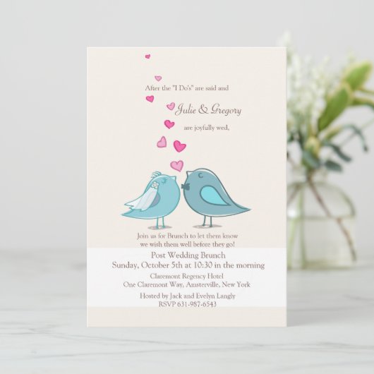 Mariage Turquoise de Brunch Invitation (Debout devant)