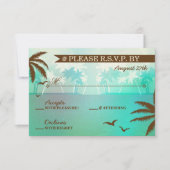 Mariage Turquoise de plage Tropical RSVP (Devant)