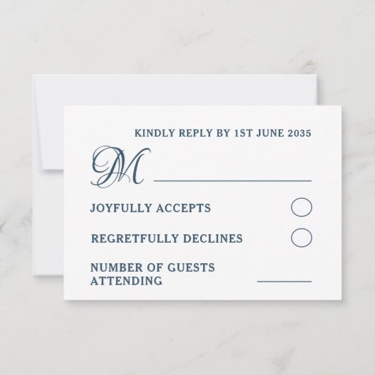 Mariage Turquoise et blanc simple RSVP (Dos)
