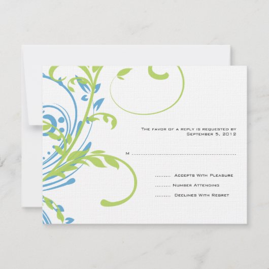 Mariage turquoise et double citron vert RSVP (Devant)