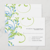Mariage turquoise et double citron vert RSVP (Devant / Derrière)