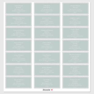 Mariage turquoise Étiquettes de adresse invités