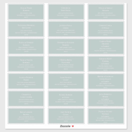 Mariage turquoise Étiquettes de adresse invités (Feuille)