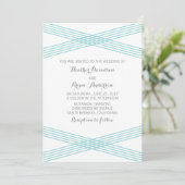 Mariage Turquoise Moderne Déco Invitation (Debout devant)