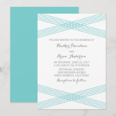 Mariage Turquoise Moderne Déco Invitation (Devant / Derrière)