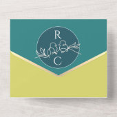 Mariage Turquoise moderne tout en une invitation (Verso)