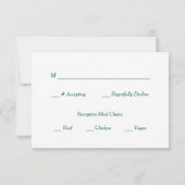 Mariage Turquoise rose Bourgogne Floral RSVP (Dos)