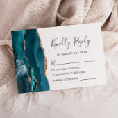 Mariage turquoise Rose Gold Agate RSVP