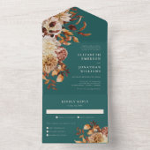 Mariage turquoise tout en une invitation (À l'intérieur)