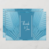 Mariage Turquoise tropical 4 Photos Carte de remer (Devant / Derrière)