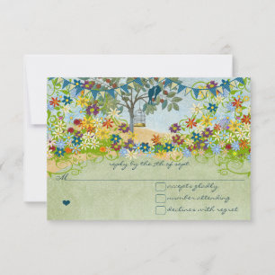 Mariage turquoise Vintage Inséparable Fleur RSVP
