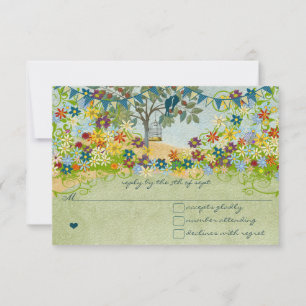 Mariage turquoise Vintage Inséparable Fleur RSVP