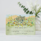 Mariage turquoise Vintage Inséparable Fleur RSVP (Debout devant)