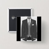 Mariage Tuxedo Groom Pin Bouton Badge (Devant & derrière)