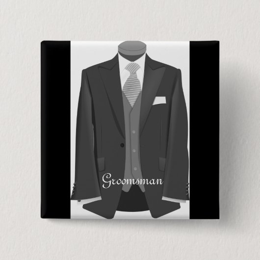 Mariage Tuxedo Groomsman Pin Button Badge Cadeau (Devant)