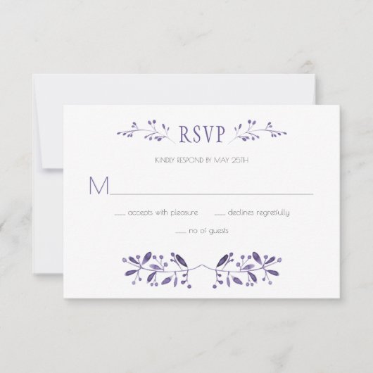 Mariage ultra violet moderne RSVP | (Devant)