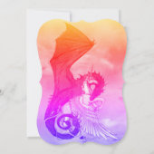 Mariage Unicorn Célébration Invitation Dragon Roug (Dos)