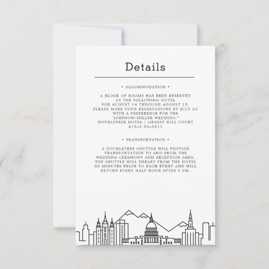 Mariage Utah | Invitation Détails (Devant)