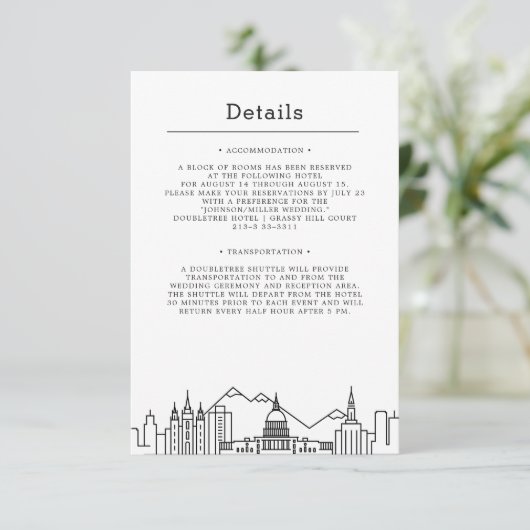 Mariage Utah | Invitation Détails (Debout devant)
