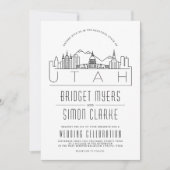 Mariage Utah | Invitation Skyline stylisée (Devant)