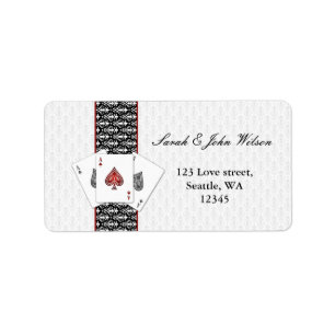 mariage vegas, étiquette d'adresse de retour