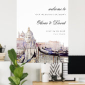 Mariage vénitien Script aquarelle Affiche de bienv (Bureau à domicile)