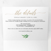 Mariage verdoyant d'or Invitations à trois volets (Intérieur en premier)