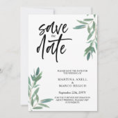 Mariage verdoyant Enregistrer la date Invitation (Devant)