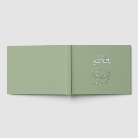 Mariage vert à huile d'argent Monogramme Sage (Complet)