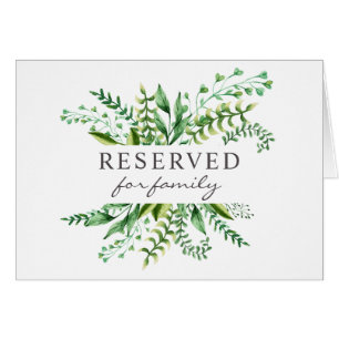 Mariage vert aquarelle. Panneau réservé botanique
