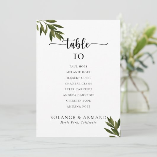 Mariage vert botanique Tableau 6 Carte du tableau  (Debout devant)