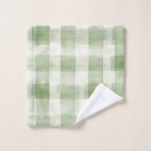 Mariage Vert Crème à Carreaux de Ferme (Gant de toilette)