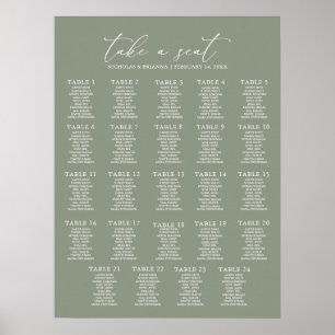 Mariage vert de taille minimale 24 Tableau de sièg