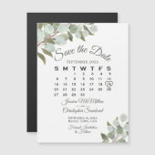 Mariage vert Enregistrer la date Calendrier Magnet (Devant / Derrière)