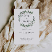 Mariage vert Enregistrer la date Invitation