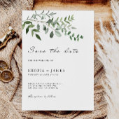 Mariage vert Enregistrer la date Invitation