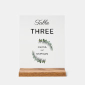 Mariage vert et blanc Numéro de table Symbole acry (Recto)