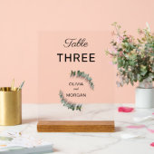 Mariage vert et blanc Numéro de table Symbole acry (Mariage)