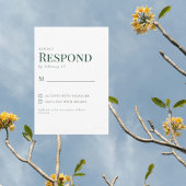 Mariage vert et blanc simple RSVP