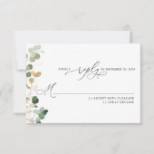 Mariage vert eucalyptus RSVP (Devant)