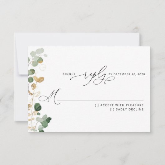 Mariage vert eucalyptus RSVP (Devant)